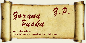 Zorana Puška vizit kartica